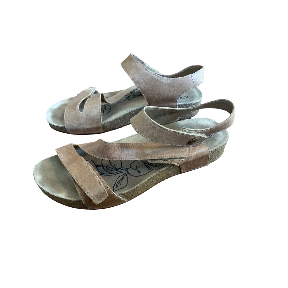 Josef Seibel Rosalie Sandal Women 41 Tan Leather Slingback Comfort Walking Shoes